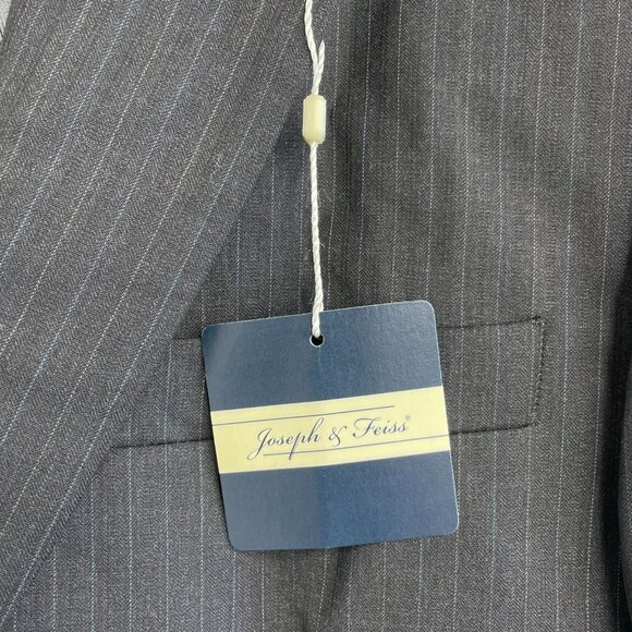NEW Joseph & Feiss Men's 38R Black Pinstripe Blazer 100% Wool - Picture 10 of 12